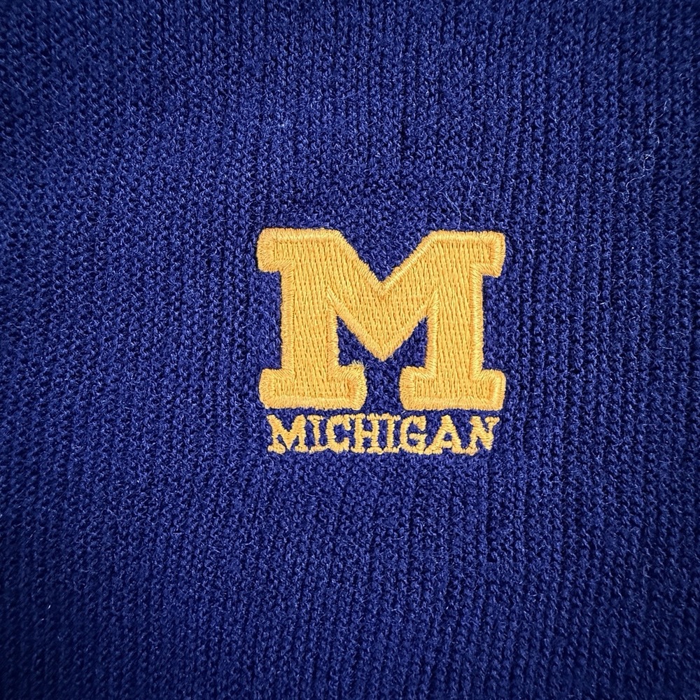 Vintage University Michigan Mens Vantage Custom Classics Sweater Blue Med V Neck - Picture 5 of 7